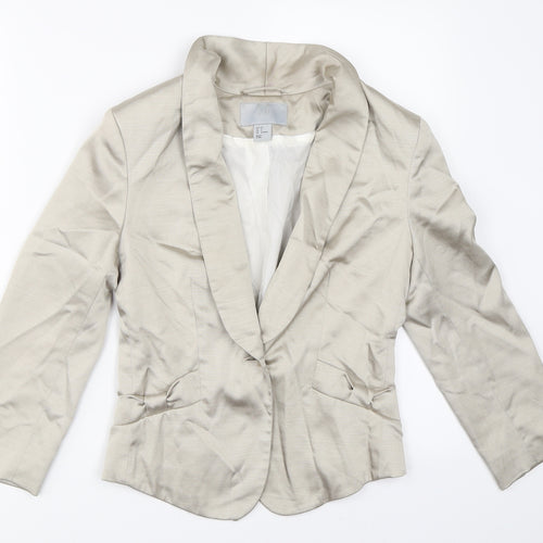 H&M Womens Beige   Jacket Blazer Size 34