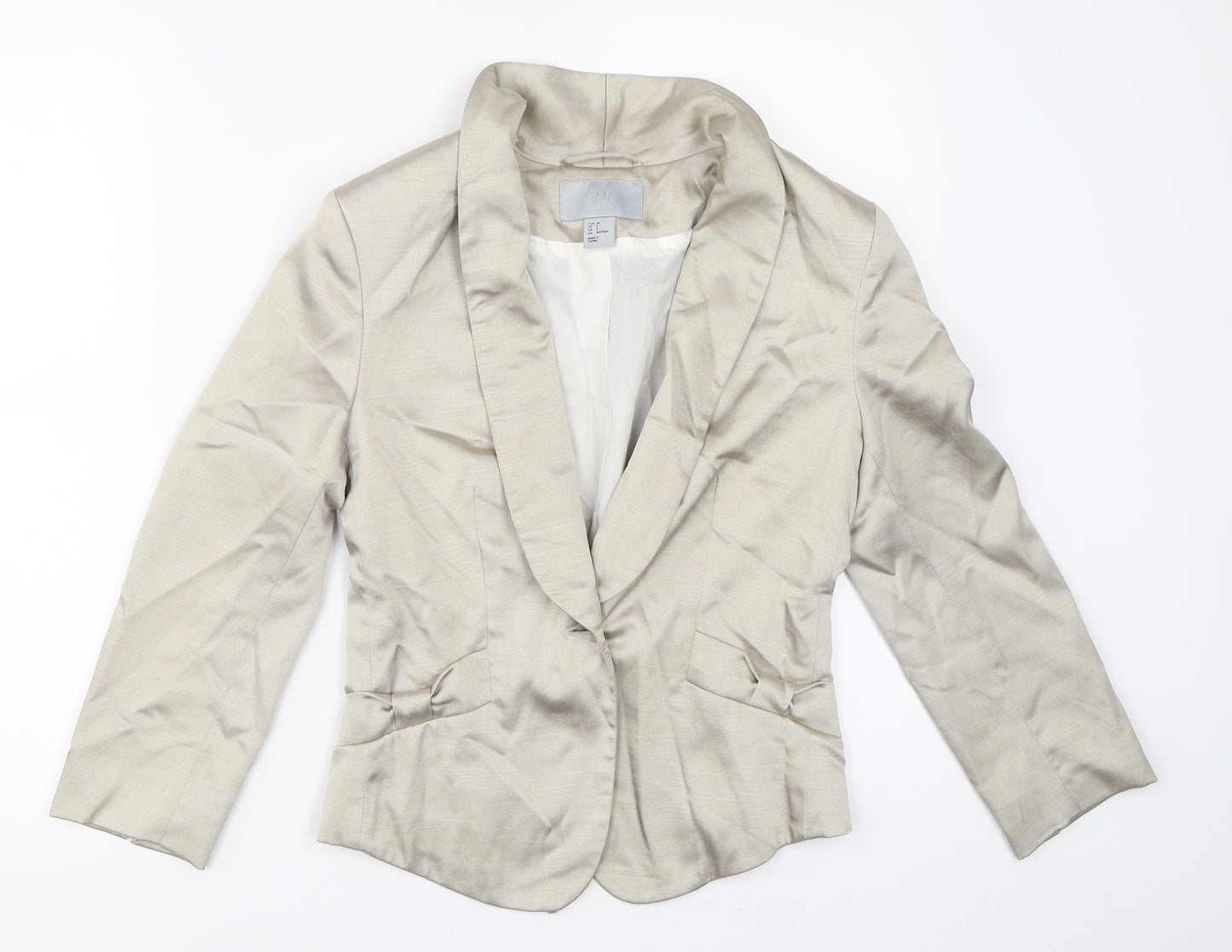 H&M Womens Beige   Jacket Blazer Size 34