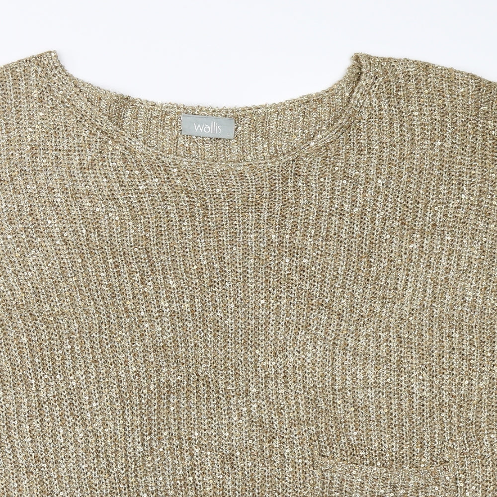 Wallis Womens Gold   Tunic Jumper Size L