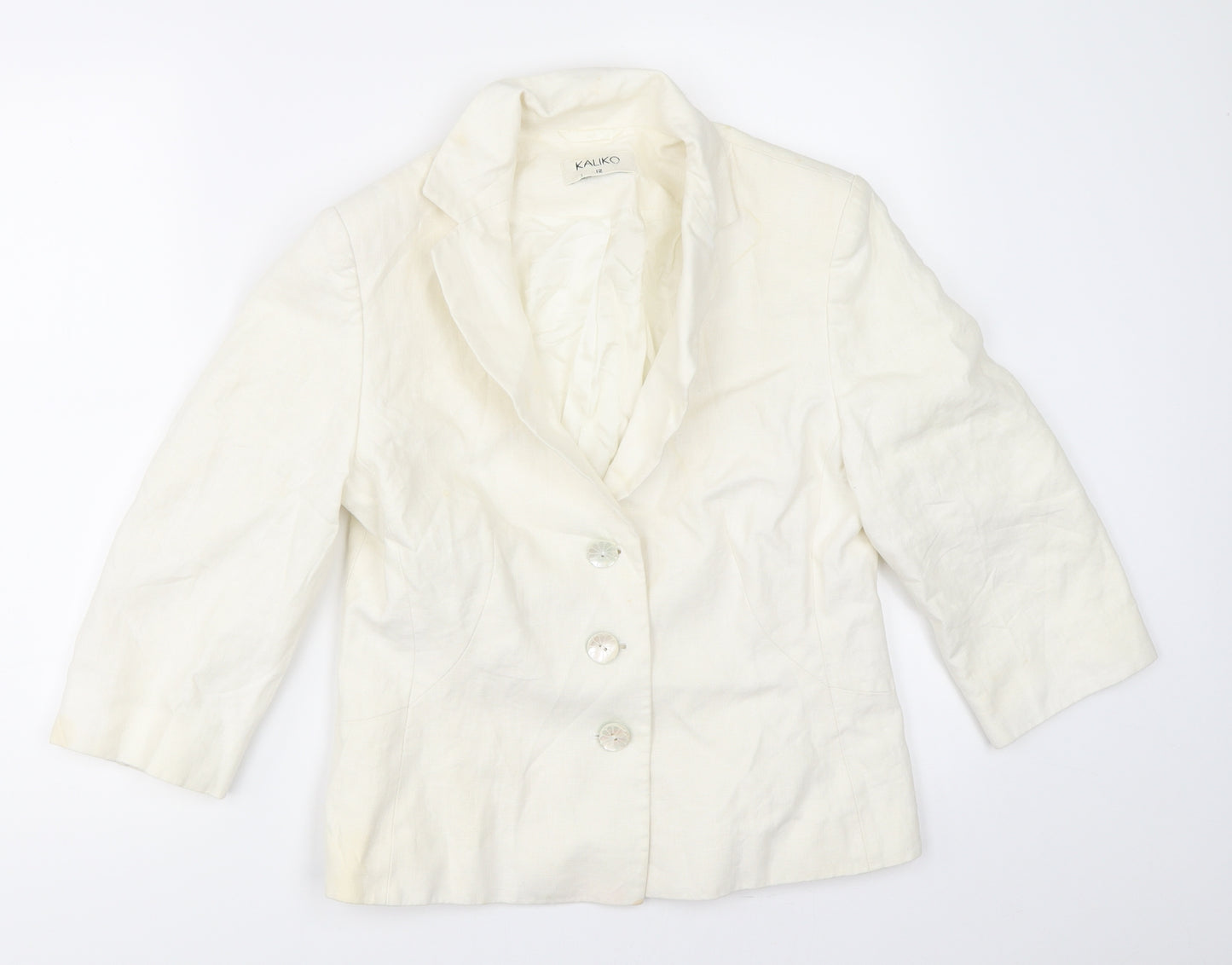 Kaliko Womens Ivory   Jacket Blazer Size 12