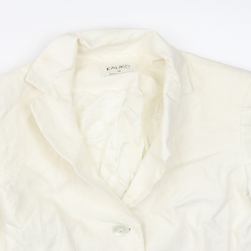 Kaliko Womens Ivory   Jacket Blazer Size 12