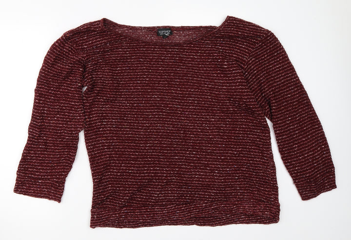 Topshop Womens Red   Pullover Jumper Size 10