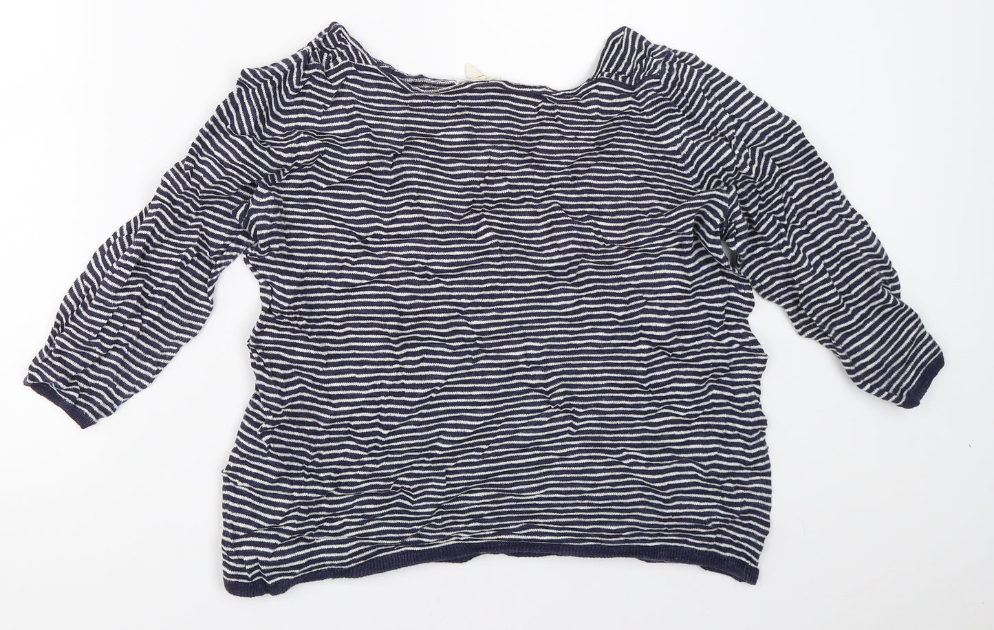Eileen Fisher Womens Blue Striped  Pullover Jumper Size M