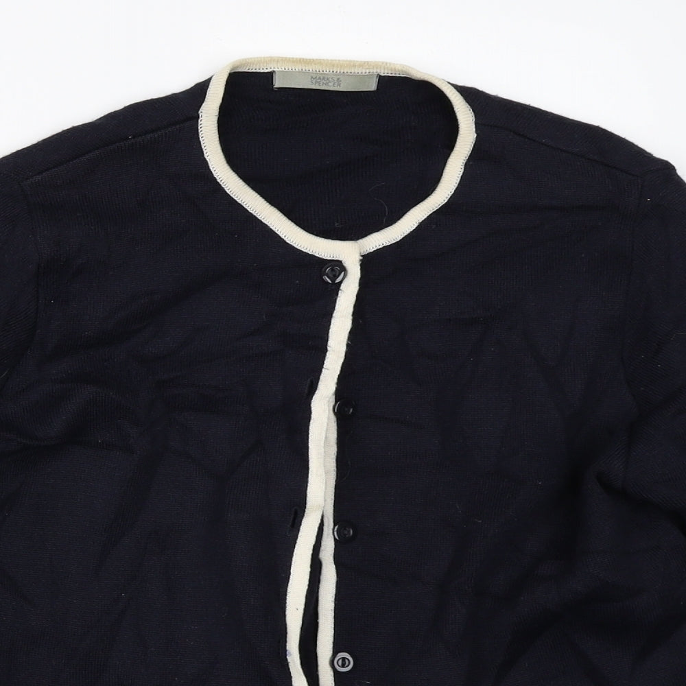 Marks and Spencer Womens Blue   Cardigan Jumper Size 10