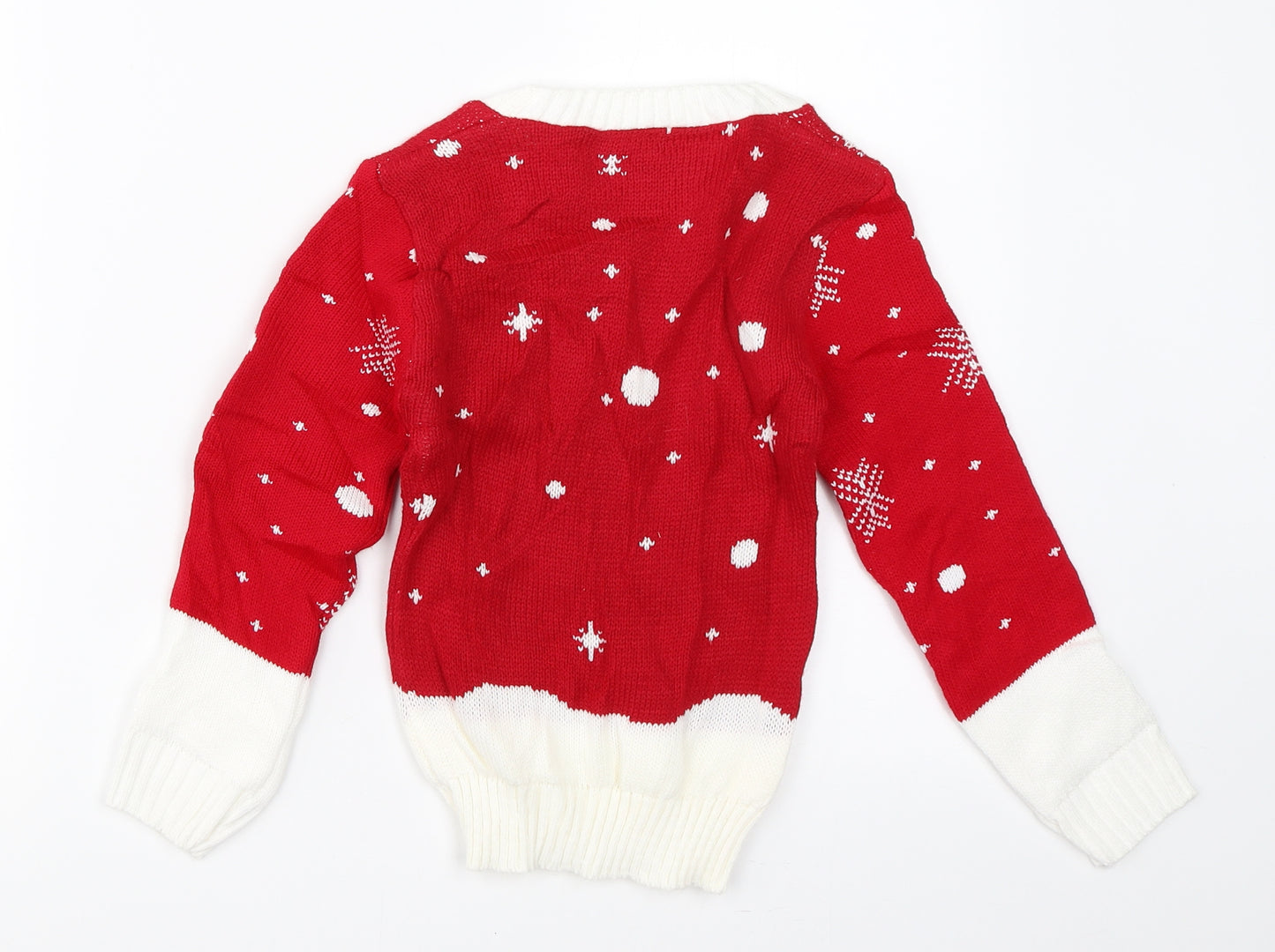 Preworn Boys Red   Pullover Jumper Size 3-4 Years