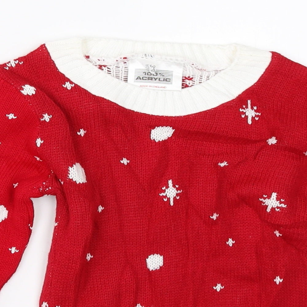 Preworn Boys Red   Pullover Jumper Size 3-4 Years