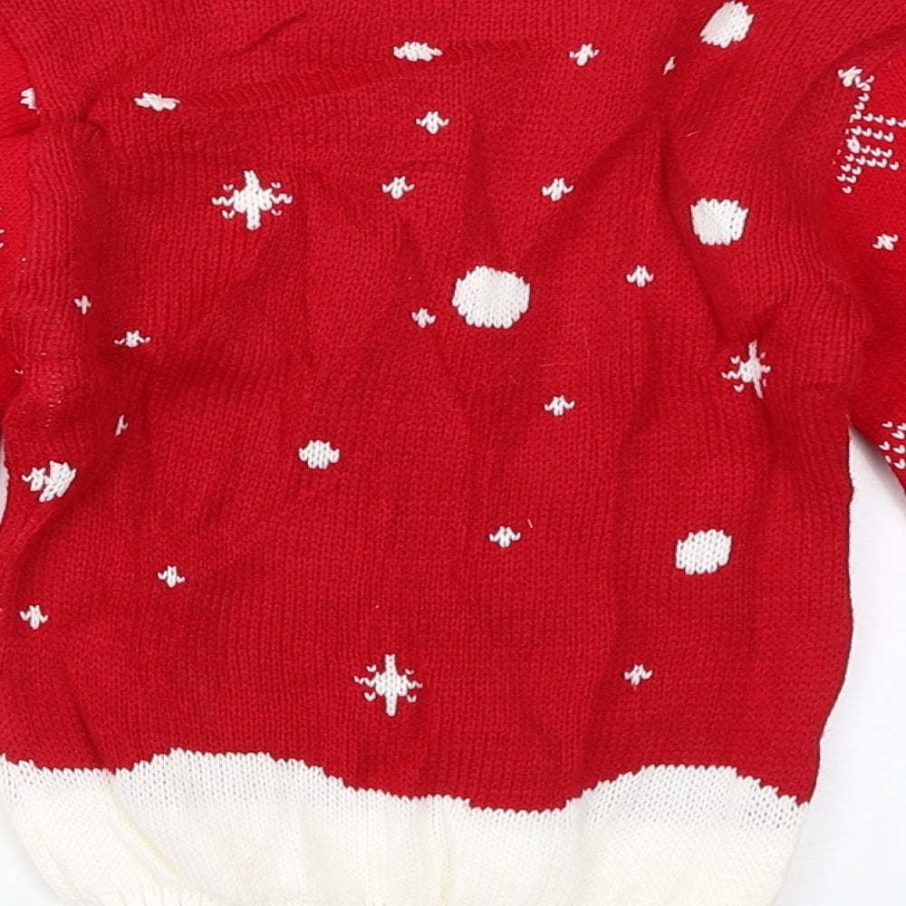 Preworn Boys Red   Pullover Jumper Size 3-4 Years