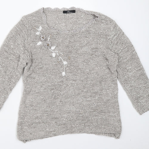 Bm Collection Womens Beige   Pullover Jumper Size S