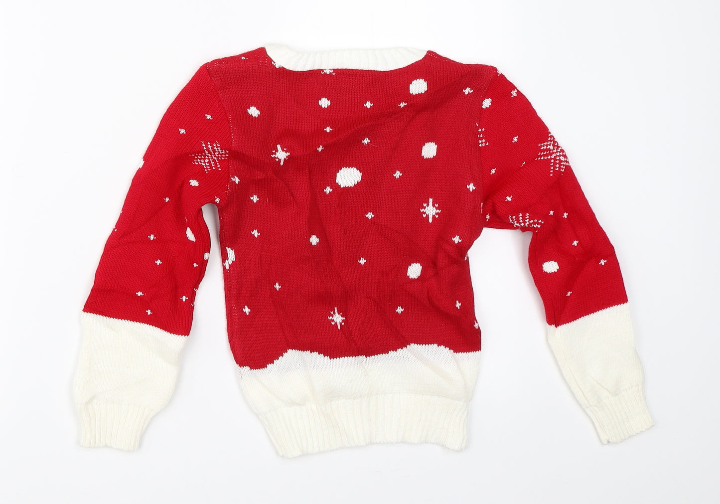 Preworn Boys Red   Pullover Jumper Size 3-4 Years