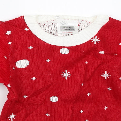Preworn Boys Red   Pullover Jumper Size 3-4 Years
