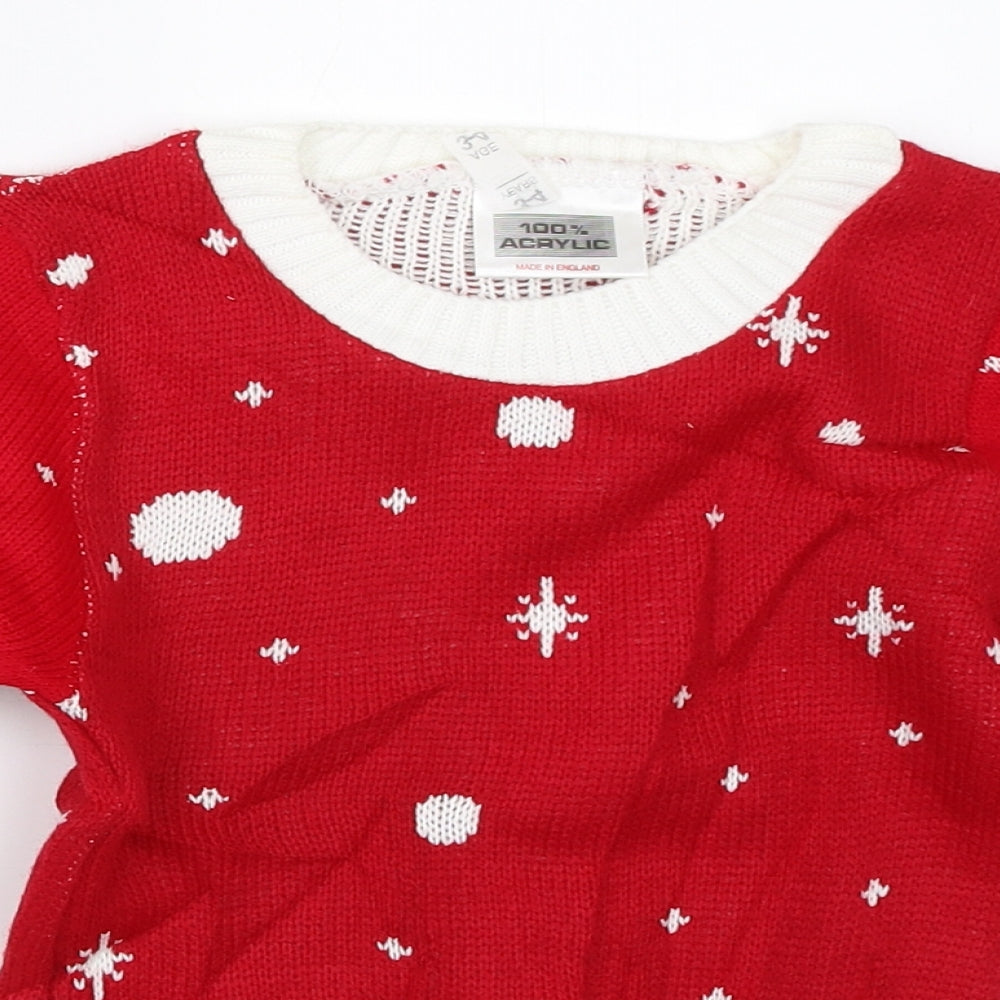 Preworn Boys Red   Pullover Jumper Size 3-4 Years