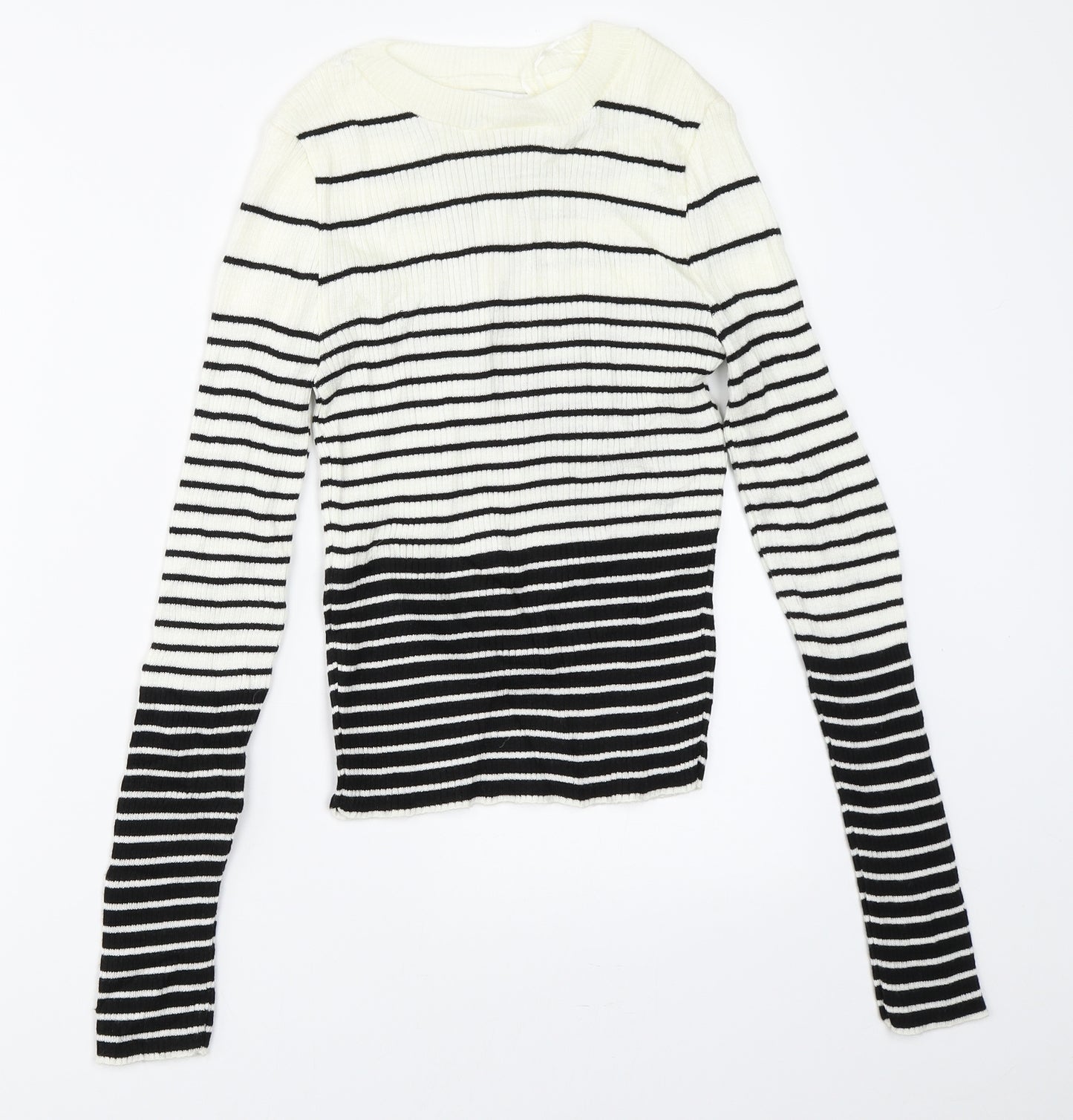Topshop Womens Ivory Striped  Pullover Jumper Size M