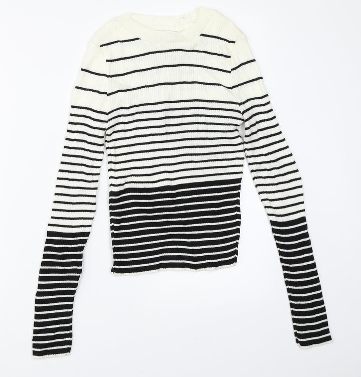 Topshop Womens Ivory Striped  Pullover Jumper Size M