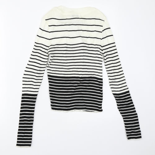 Topshop Womens Ivory Striped  Pullover Jumper Size M