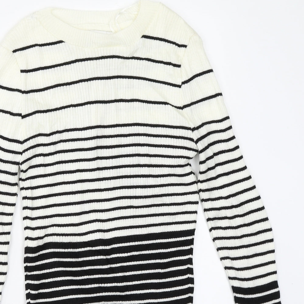 Topshop Womens Ivory Striped  Pullover Jumper Size M