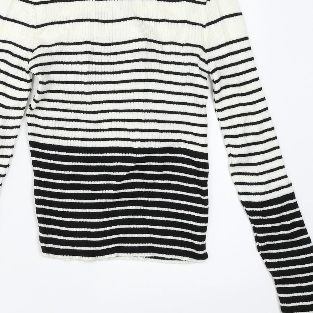 Topshop Womens Ivory Striped  Pullover Jumper Size M