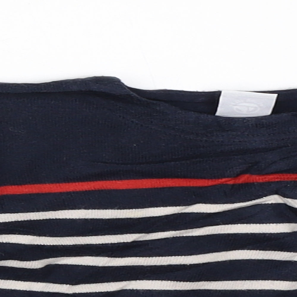 Petit Bateau Baby Blue Striped  Pullover Jumper Size 12-18 Months