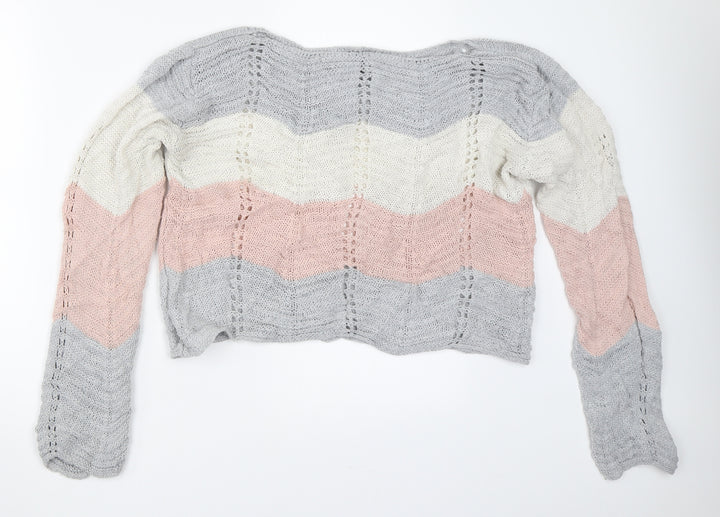 Quiz Womens Grey Pullover Jumper Size L
