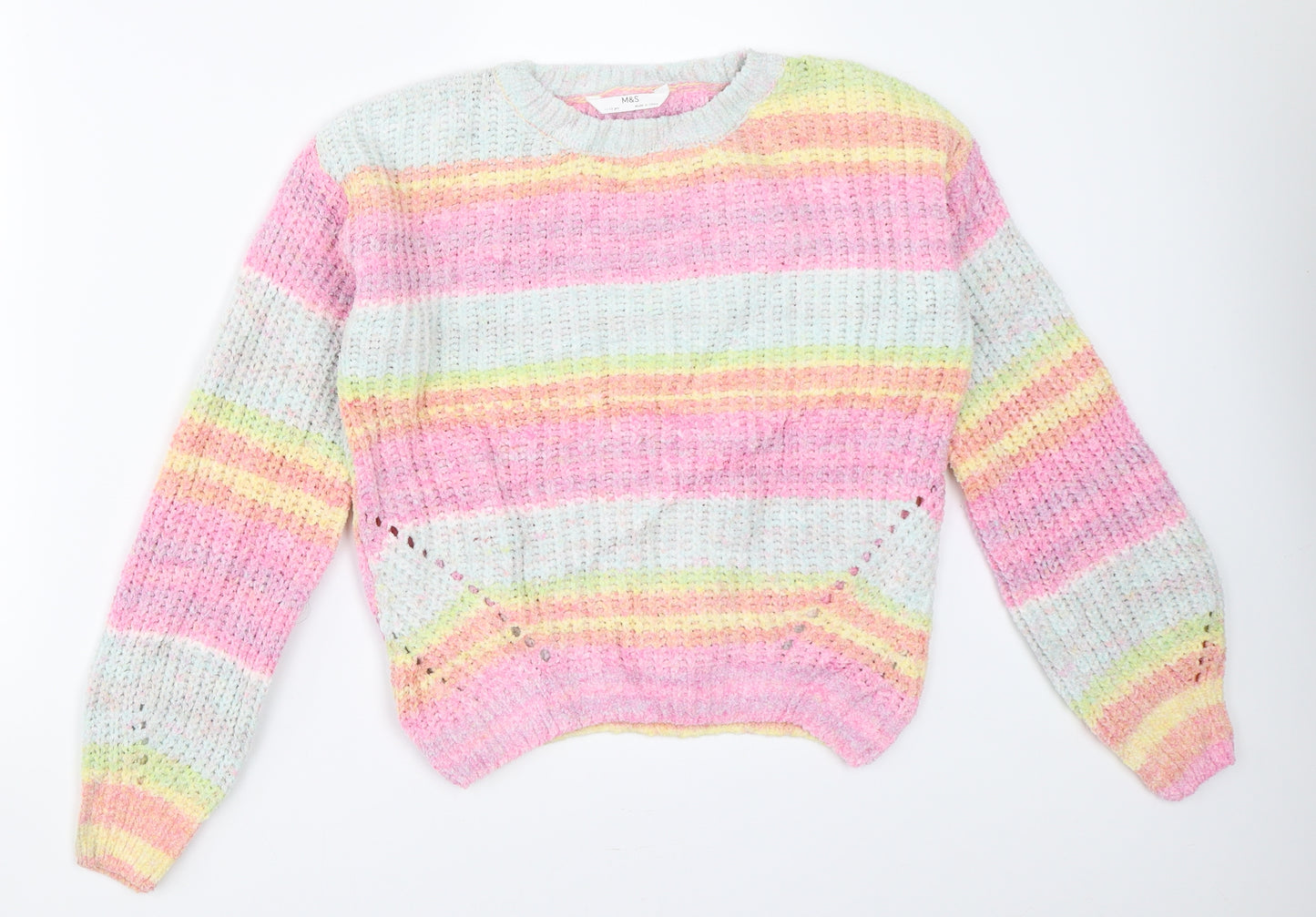 Marks and Spencer Girls Pink   Pullover Jumper Size 11-12 Years