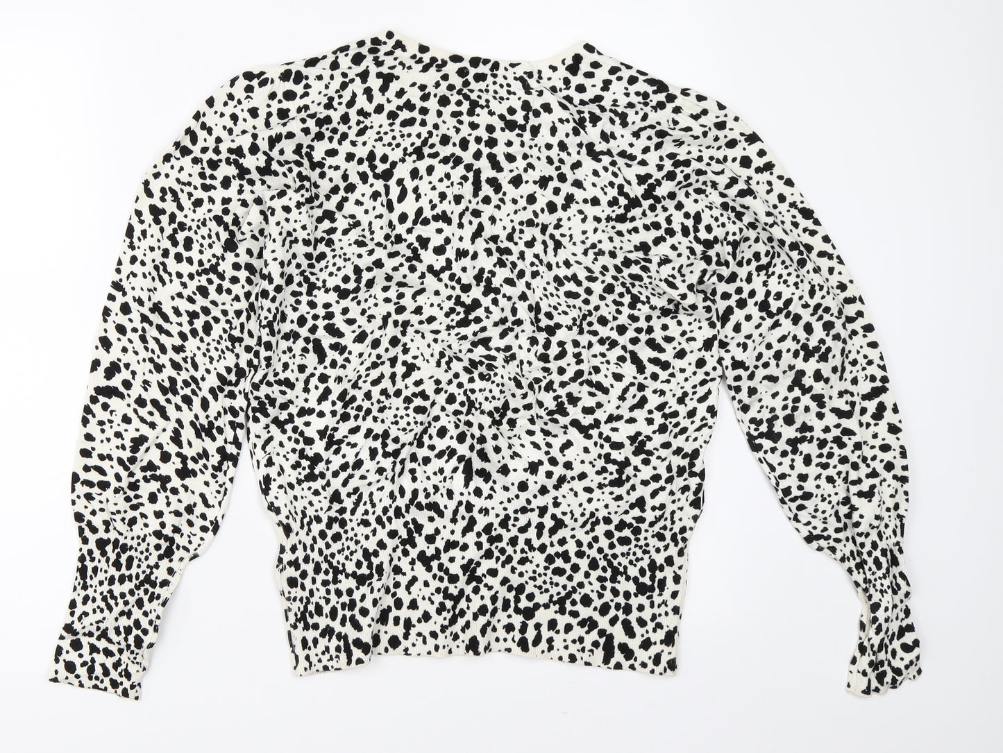 Marks and Spencer Womens White Animal Print  Pullover Jumper Size 12