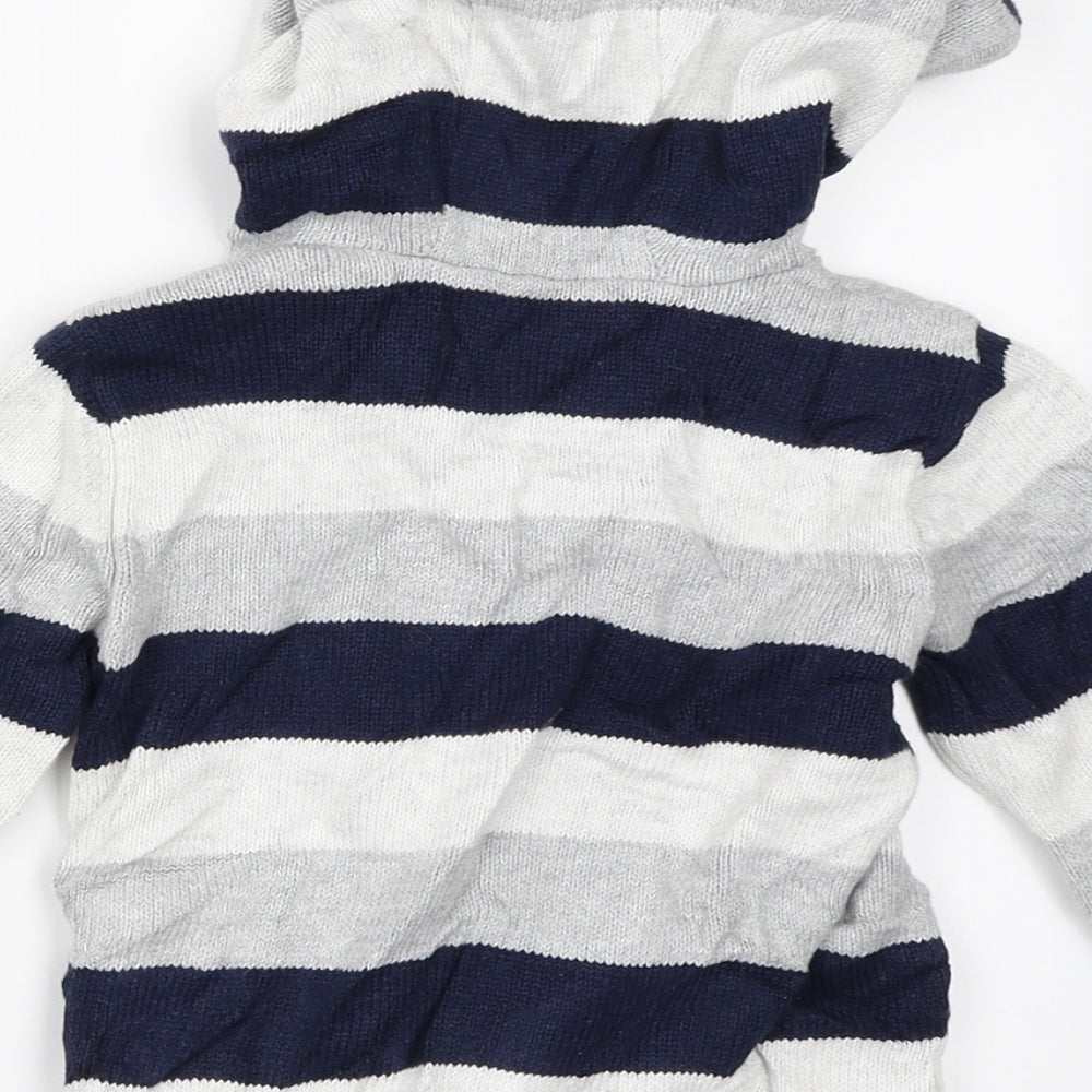 The Little White Company Boys Blue Striped  Jacket  Size 18-24 Months