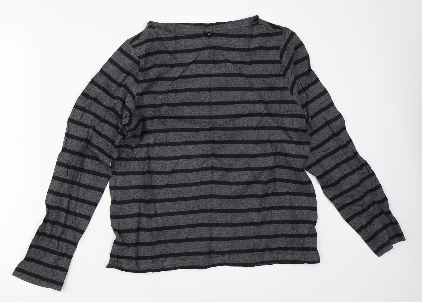 Uniqlo Womens Grey Striped  Pullover Jumper Size M