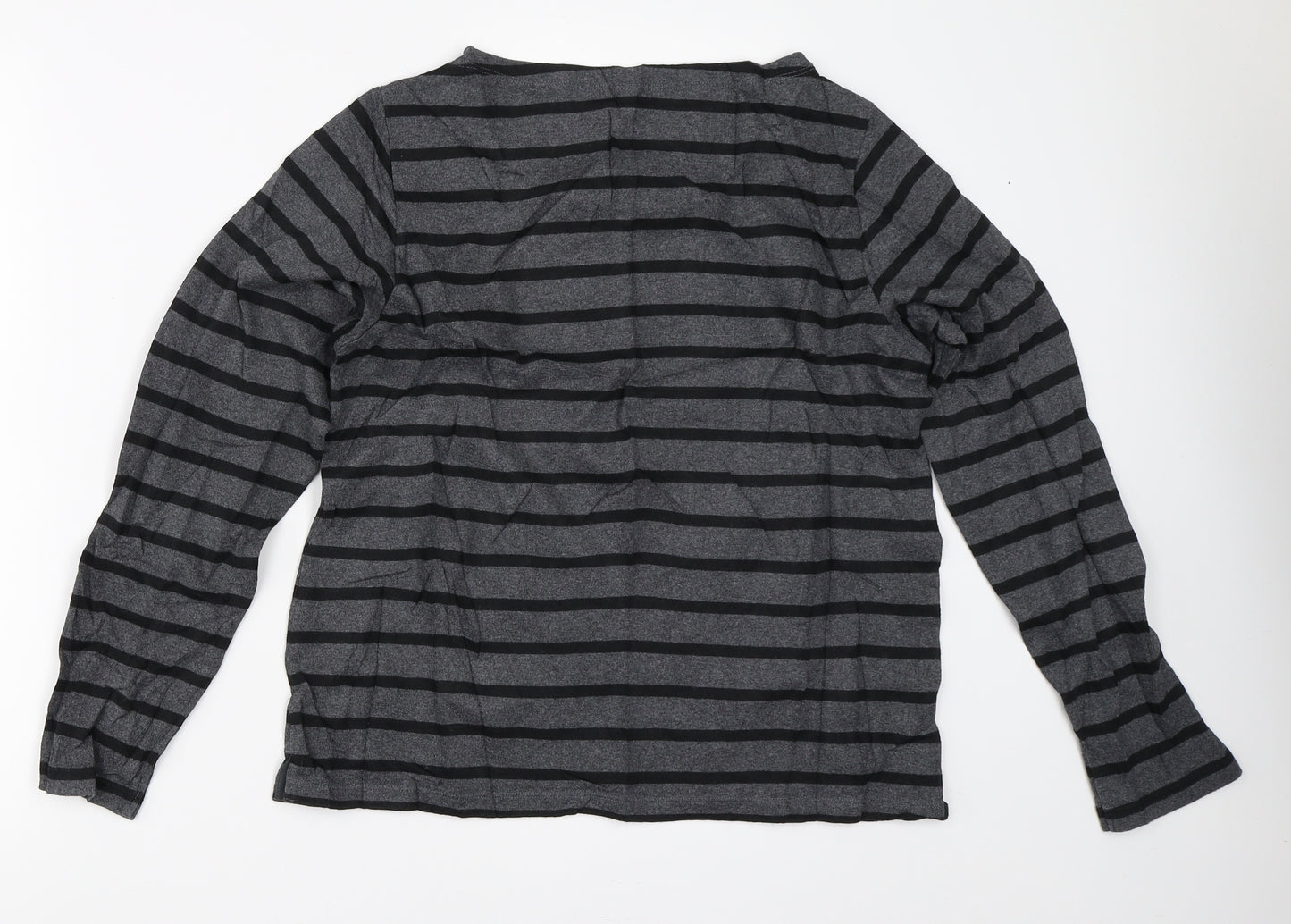Uniqlo Womens Grey Striped  Pullover Jumper Size M