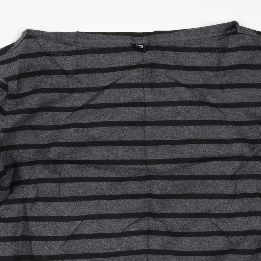 Uniqlo Womens Grey Striped  Pullover Jumper Size M