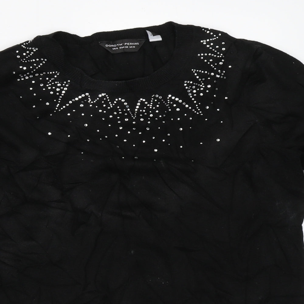 Dorothy Perkins Womens Black   Pullover Jumper Size 10