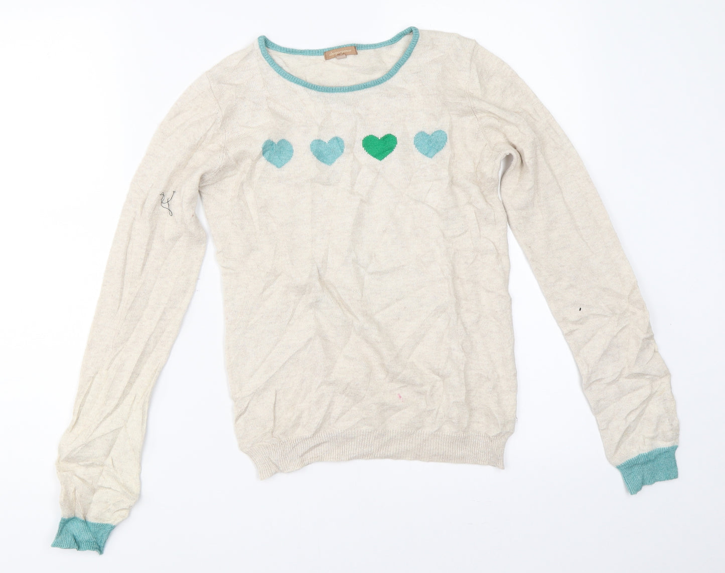 Preworn Girls Beige   Pullover Jumper Size 12-13 Years