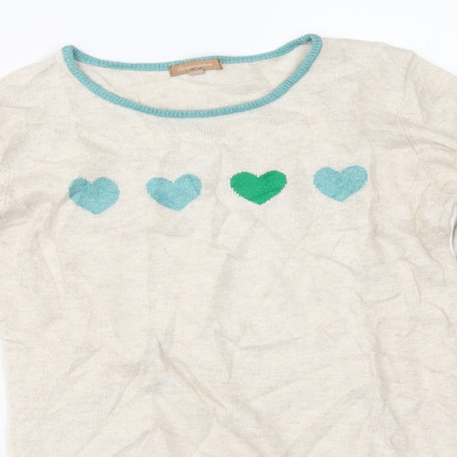 Preworn Girls Beige   Pullover Jumper Size 12-13 Years