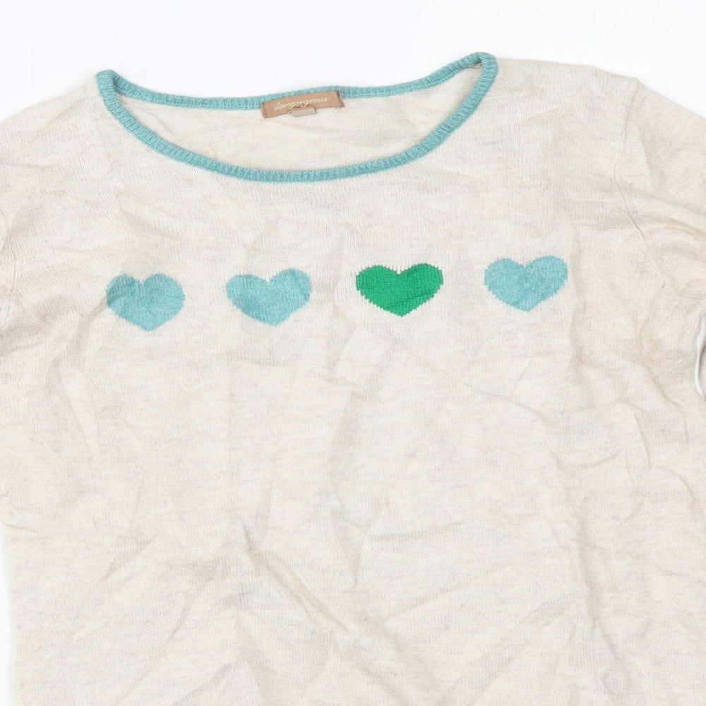 Preworn Girls Beige   Pullover Jumper Size 12-13 Years