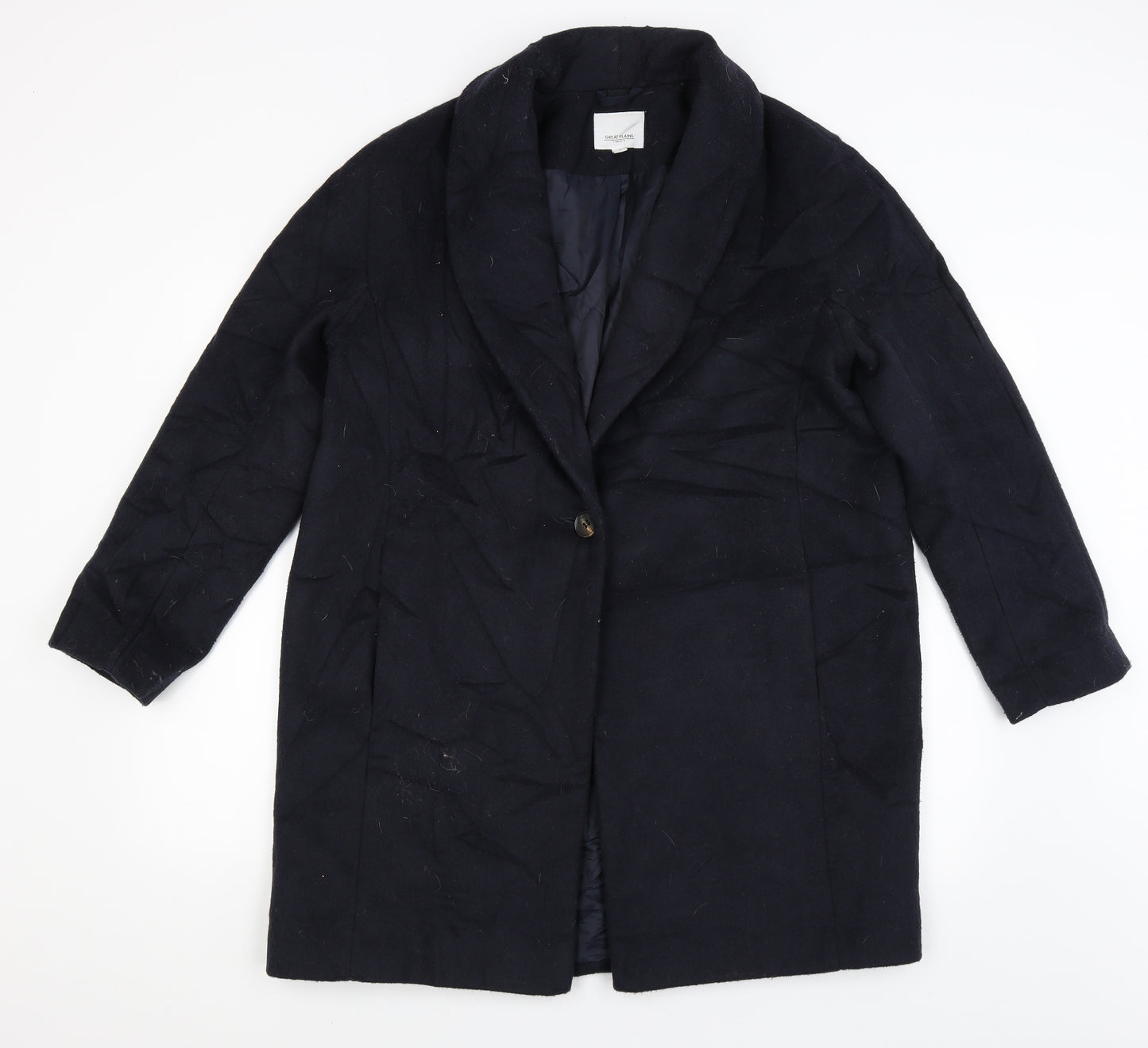 Great Plains Womens Blue   Overcoat Coat Size 12