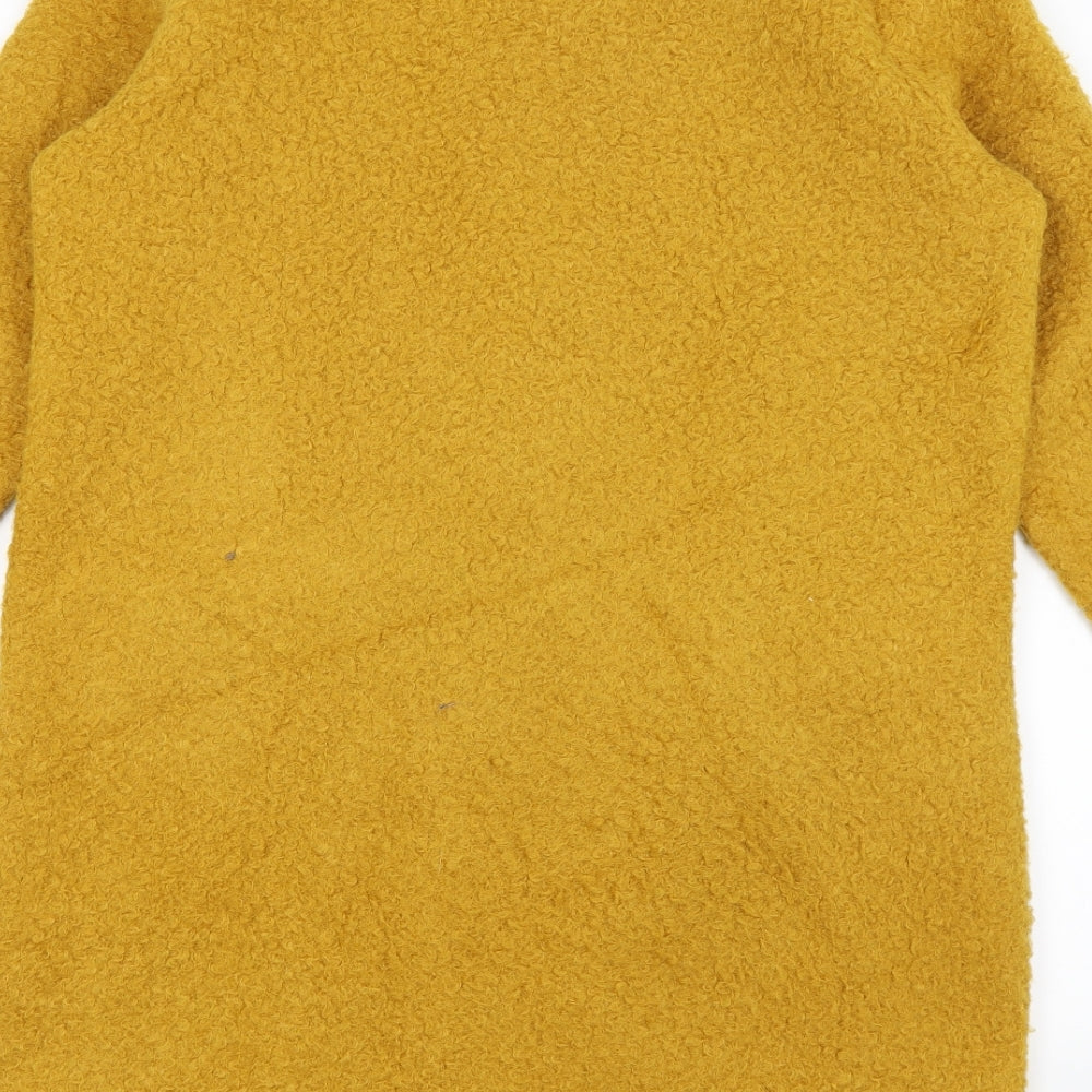 TU Womens Yellow   Overcoat Coat Size 10