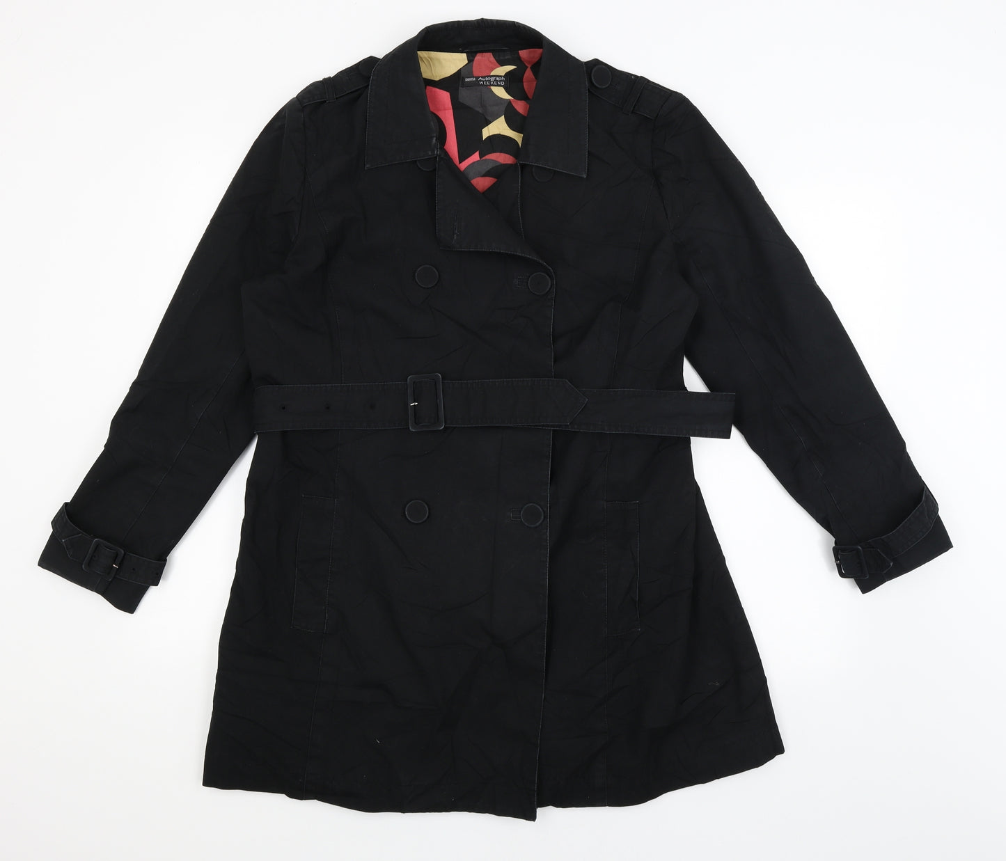 Autograph Womens Black   Rain Coat Coat Size 16