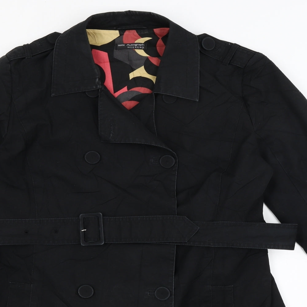 Autograph Womens Black   Rain Coat Coat Size 16