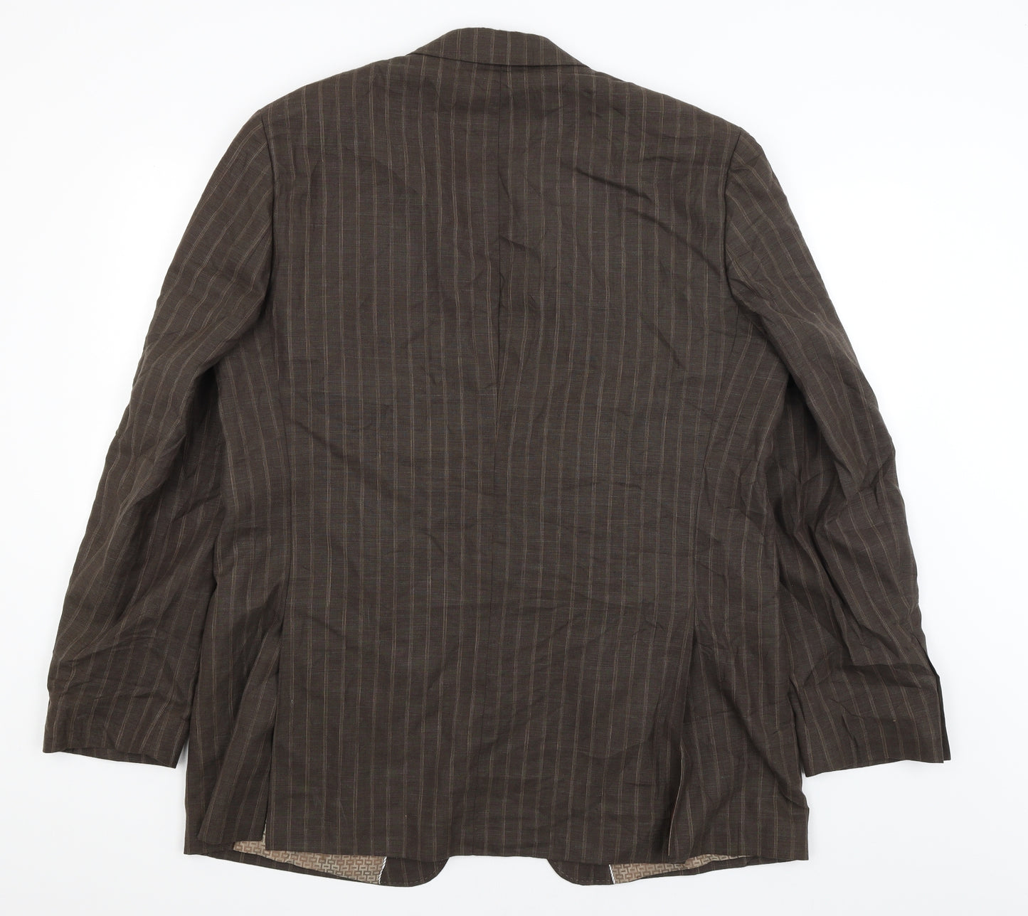 Autograph Mens Brown Striped  Jacket Blazer Size XL