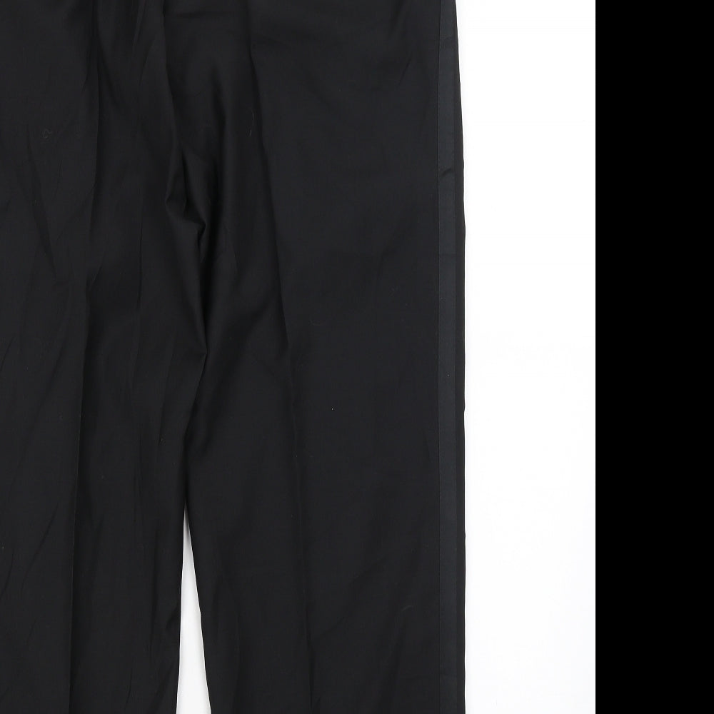 Scott & Taylor Mens Black   Dress Pants Trousers Size 36 in L30 in