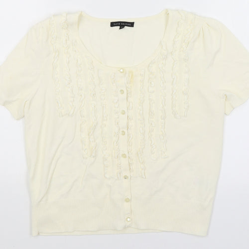 David Emanuel Womens Ivory   Cardigan Jumper Size 14