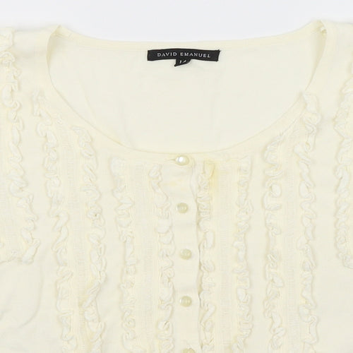 David Emanuel Womens Ivory   Cardigan Jumper Size 14