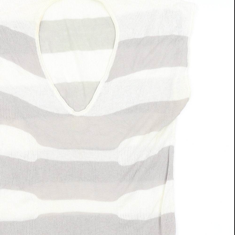 Sandwich Womens White Striped  Tunic Tank Size L