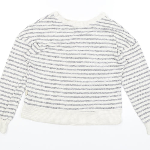 Primark Womens White Striped  Pullover Jumper Size 8