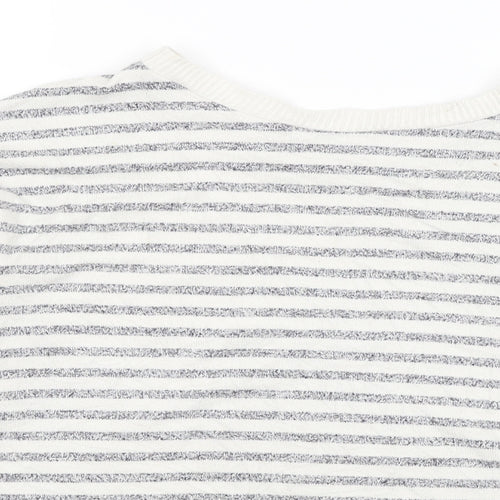 Primark Womens White Striped  Pullover Jumper Size 8