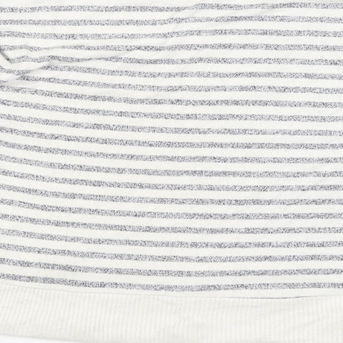 Primark Womens White Striped  Pullover Jumper Size 8