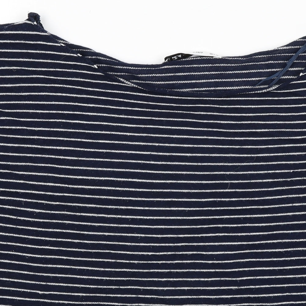 Zara Knit Womens Blue Striped  Basic T-Shirt Size M