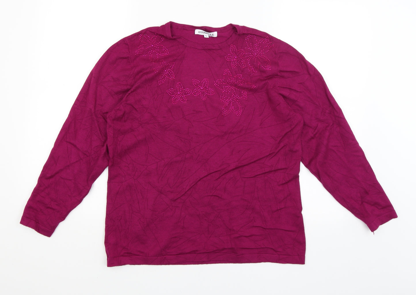 Annabelle Womens Purple   Basic T-Shirt Size L