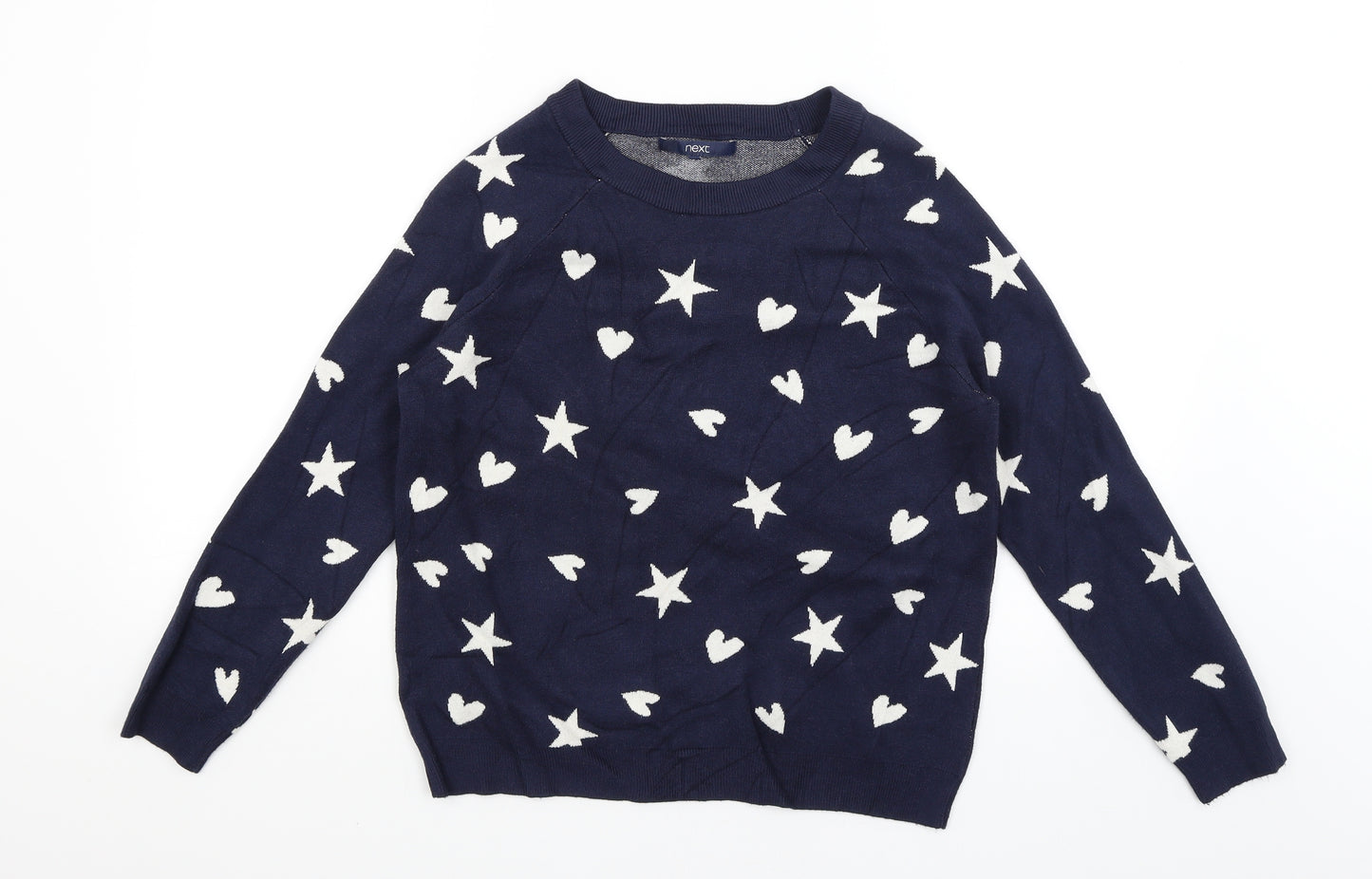 NEXT Womens Blue   Pullover Jumper Size XS  - Stars & Hearts