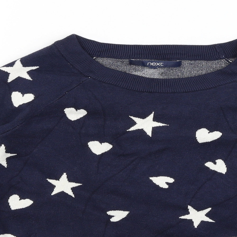 NEXT Womens Blue   Pullover Jumper Size XS  - Stars & Hearts