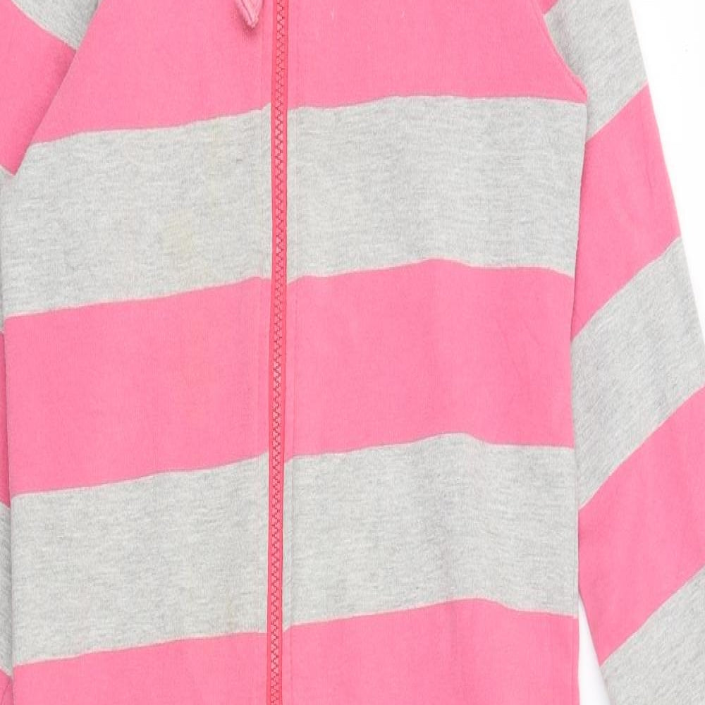 One Piece Girls Pink Striped  Top One Piece Size 10-11 Years