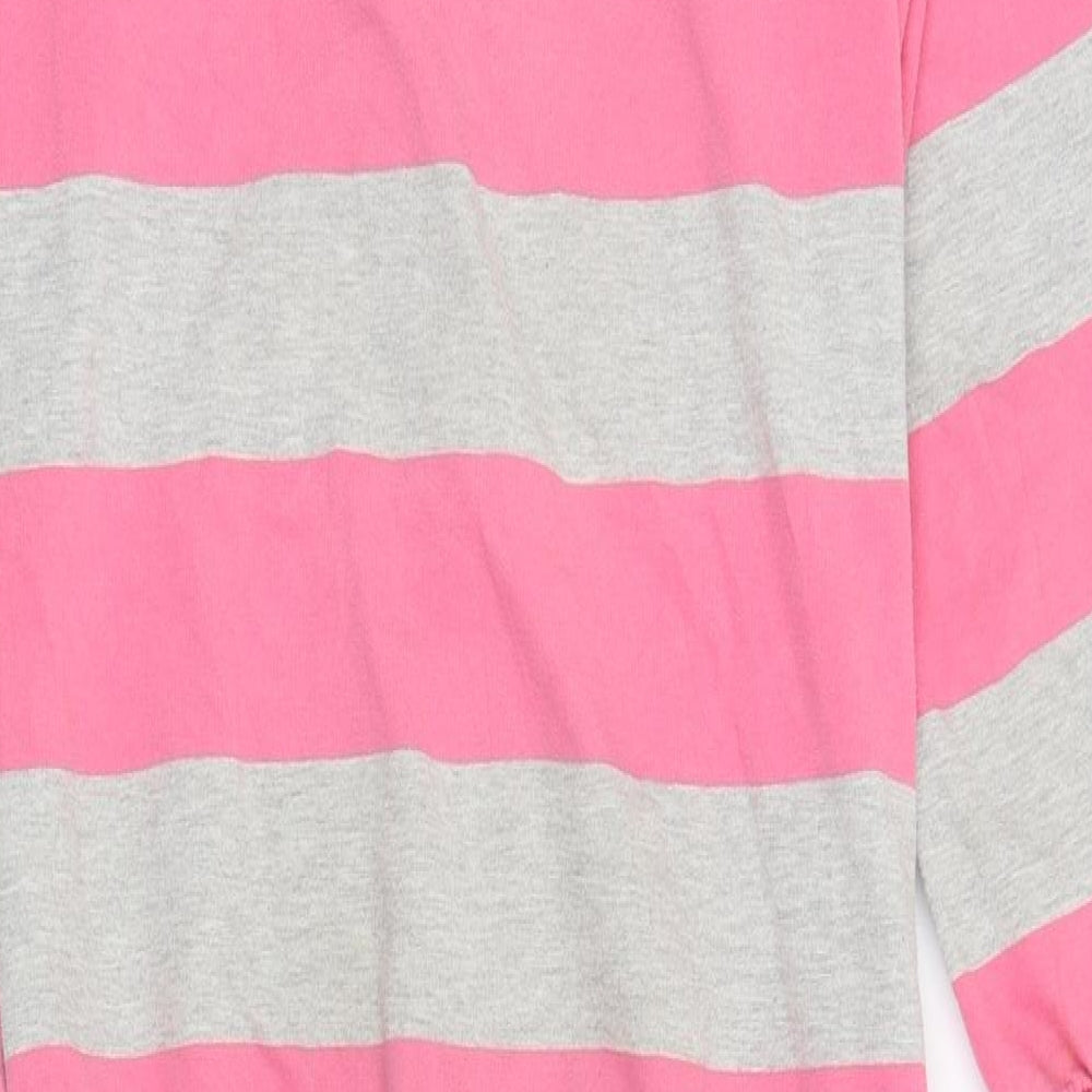 One Piece Girls Pink Striped  Top One Piece Size 10-11 Years